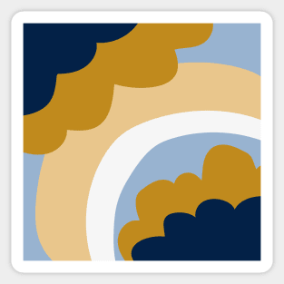 Pie in the sky - vanilla ice, mustard, navy and off white Sticker